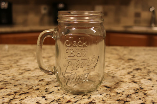 Vintage Jack In The Box 1976 Liberty Glass Mug "1776-1976 4.75" Tall