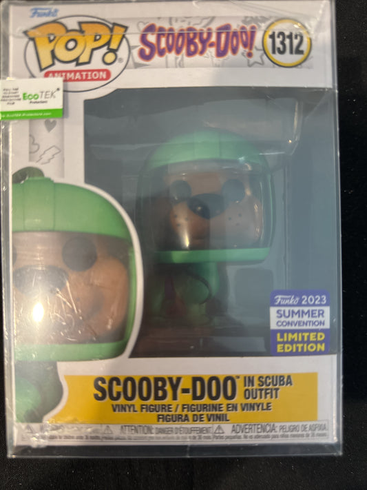 Funko Pop! Scooby-Doo #1312 Scooby-Doo in Scuba Outfit Vinyl Figure NIB w/ Soft Case