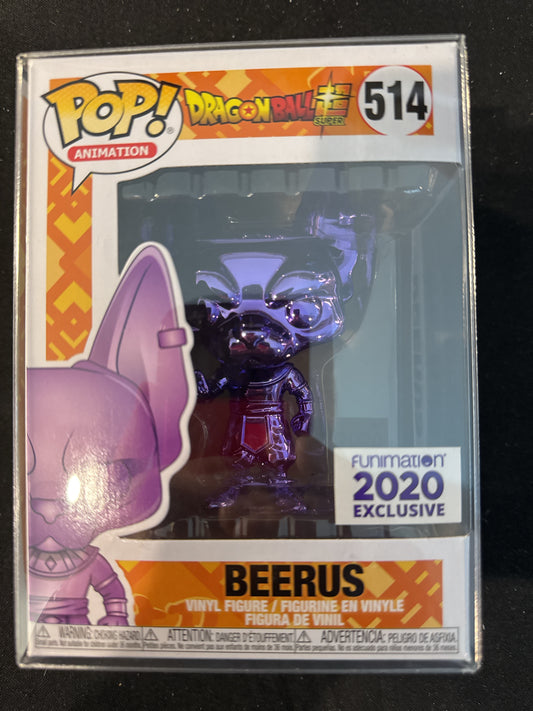 Funko Pop! Dragonball Super Beerus Vinyl Figure New in Box w/ Soft Case 2020 Exclusive