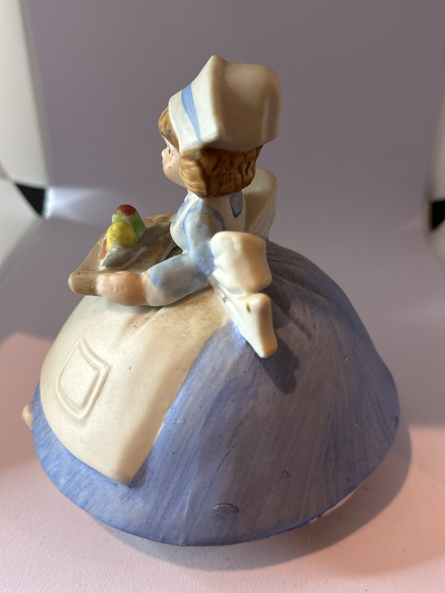 Lefton Vintage Nurse Music Box Spins and Plays "You Light Up My Life" 5" Tall