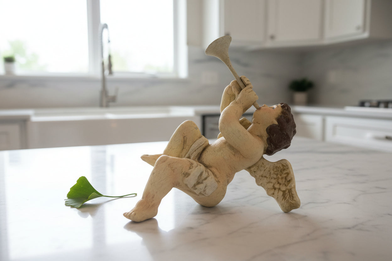 Amorin Cherub Figurine 7.5" Tall x 6.25" Wide