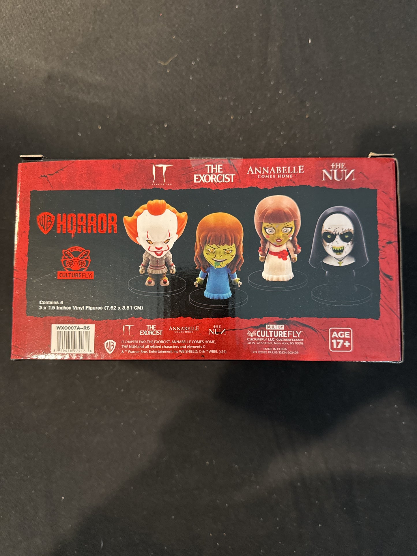 CultureFLY WB Horror 4 Mini Figures IT, Exorcist, Annabelle, The Nun New in Box