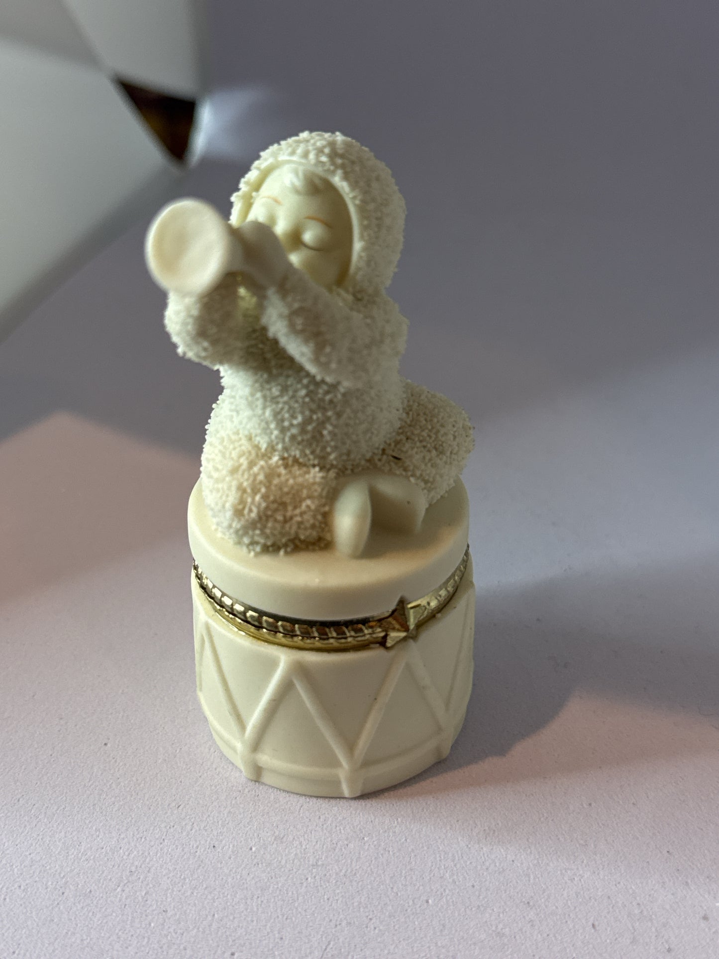 Dept. 56 Snowbaby Trinket Keepsake Box "Celebrate" w/ Original Box