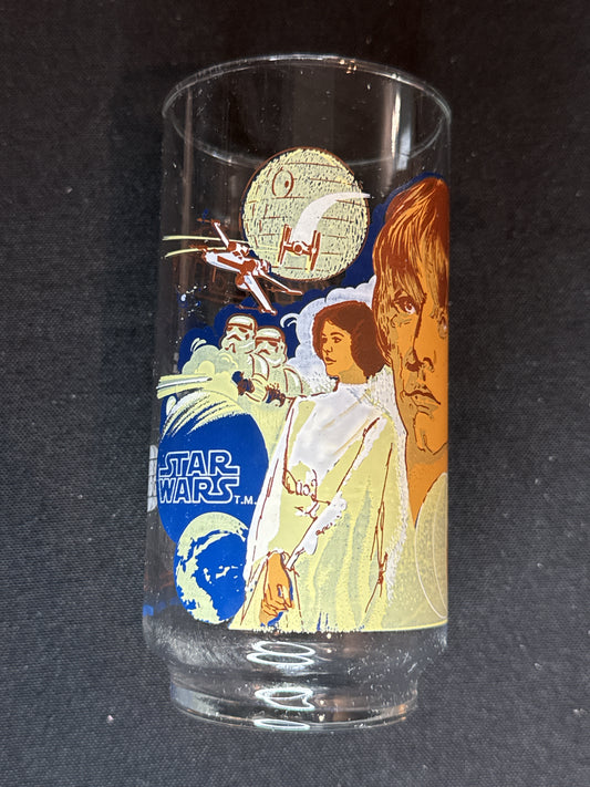 1977 Star Wars Burger King Coca Cola Glass Luke Skywalker Collector's Item 5 5/8" Tall