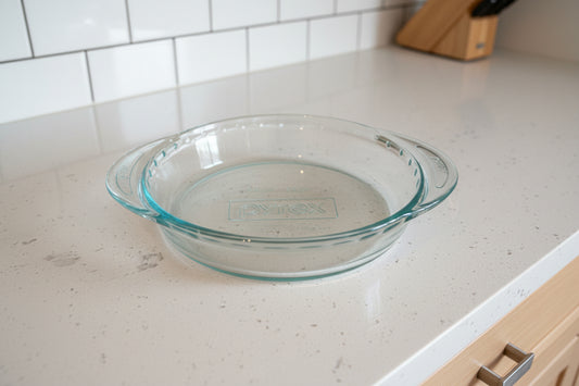 Corning Pyrex 9.5" Wide Glass Pie Plate Pan w/ Scalloped Ruffled Edges Handles #2229
