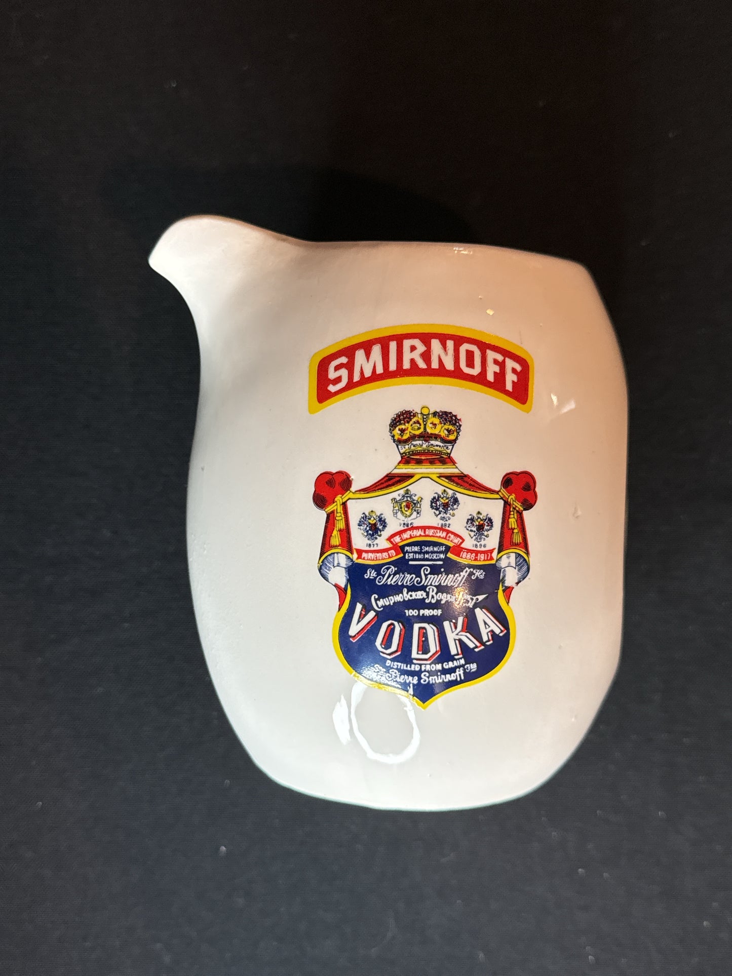 Large Smirnoff Vodka Mug Ceramic Cup Advertising Lego Japan 6" Tall