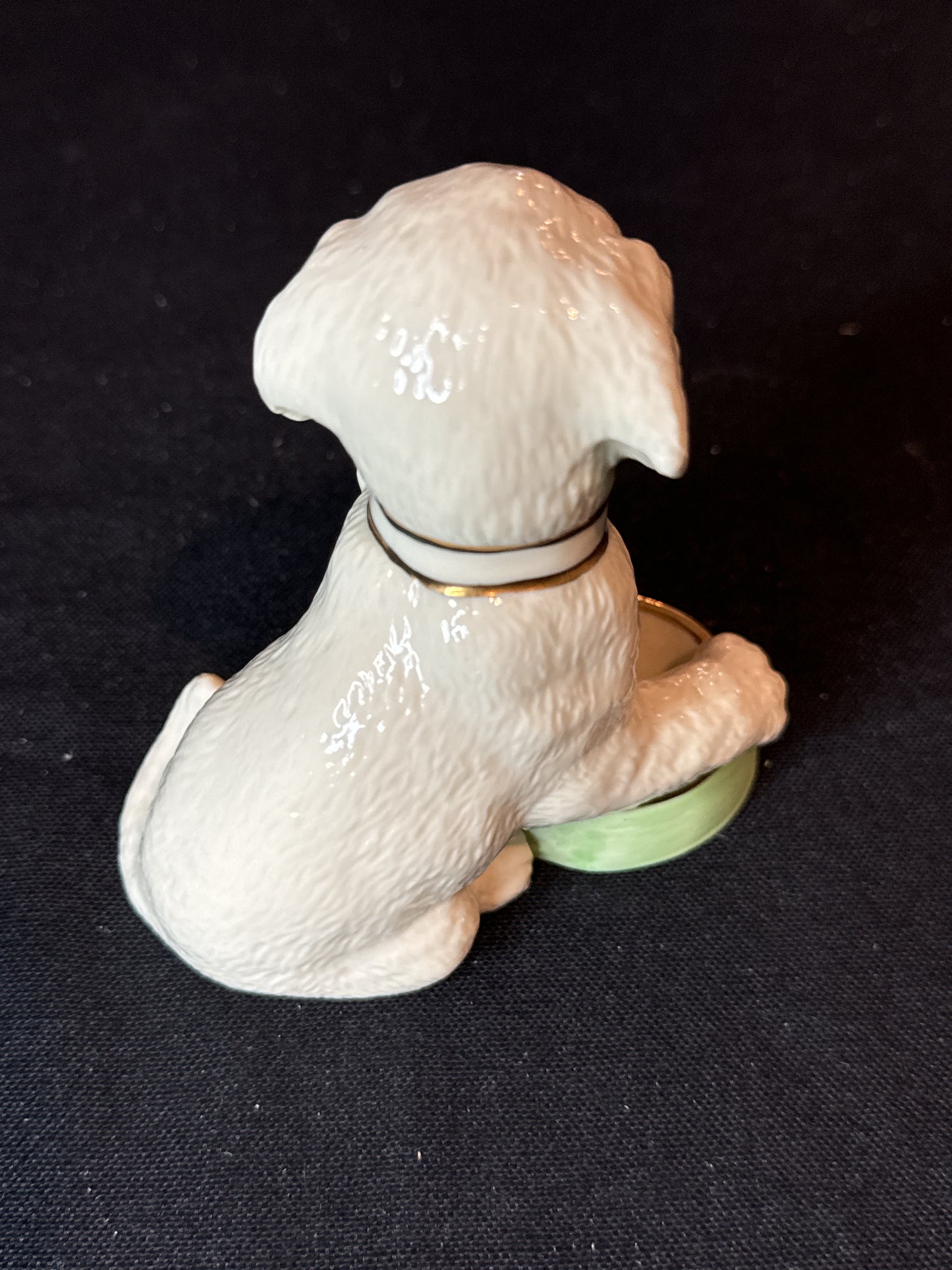 Lenox Purple Birthstone Golden Retriever Puppy w/ Dish Figurine Ceramic 4" Tall