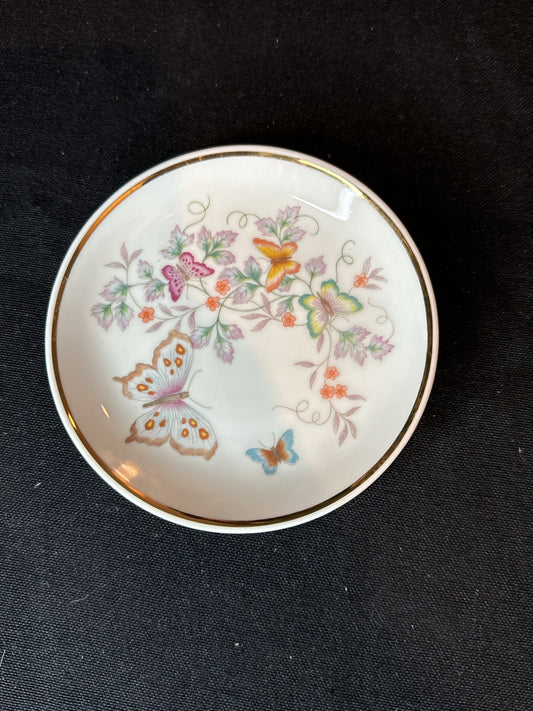 1979 Avon Plate Mini- 4.25" Porcelain Butterfly 22kt Gold Vintage