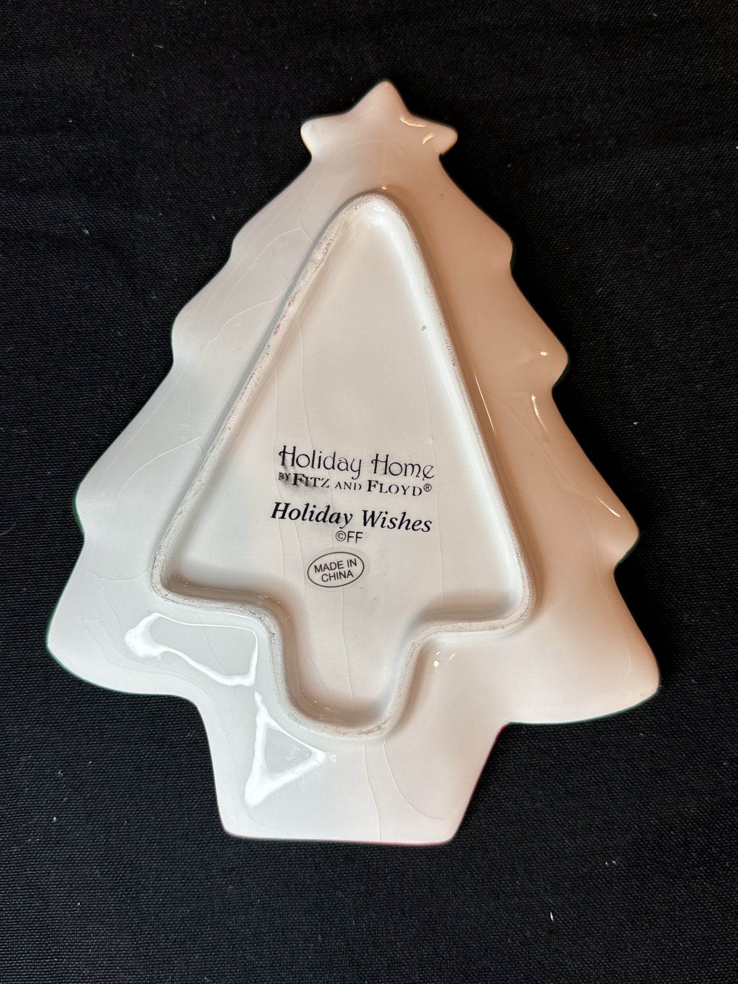 Holiday Home Fitz & Floyd Christmas Tree Candy, Nut or Cheese Plate 7.75"