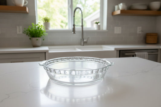 Vintage Corning Pyrex Clear Glass Deep Dish Pie Plate 9" Wide 228