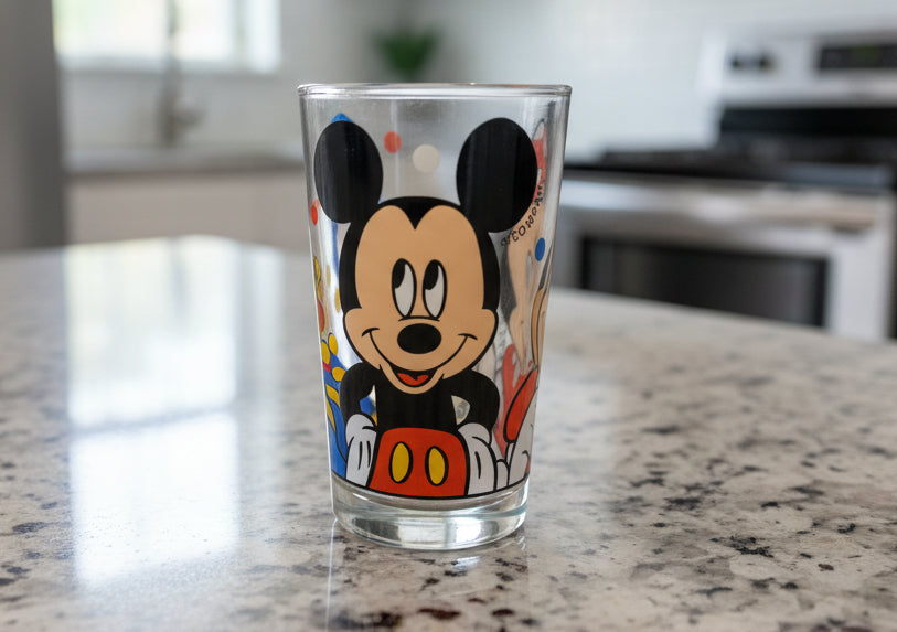 Disney Mickey Mouse Minnie Mouse Donald Duck Juice Glass 4.5" Tall