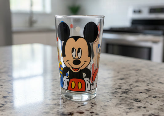Disney Mickey Mouse Minnie Mouse Donald Duck Juice Glass 4.5" Tall