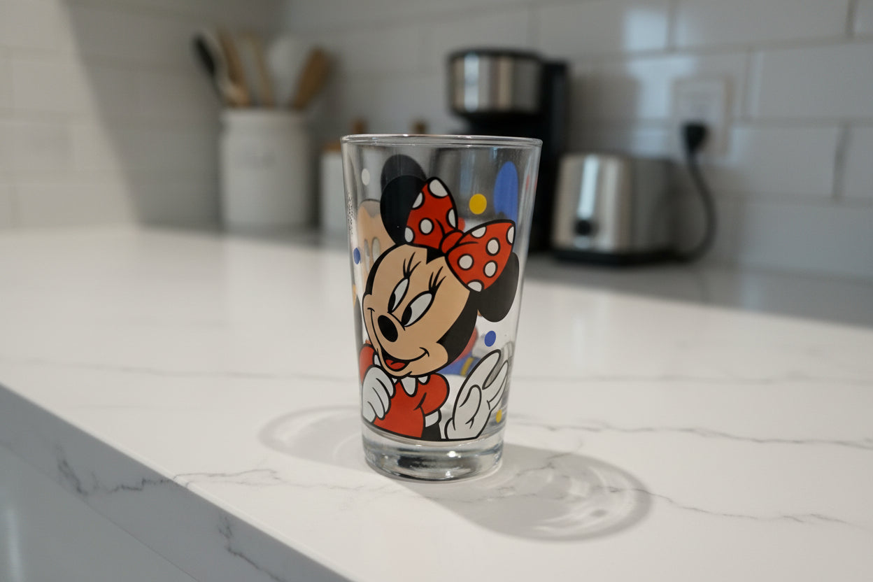 Disney Mickey Mouse Minnie Mouse Donald Duck Juice Glass 4.5" Tall