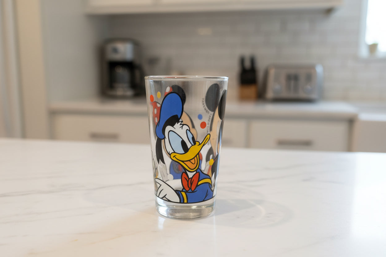 Disney Mickey Mouse Minnie Mouse Donald Duck Juice Glass 4.5" Tall
