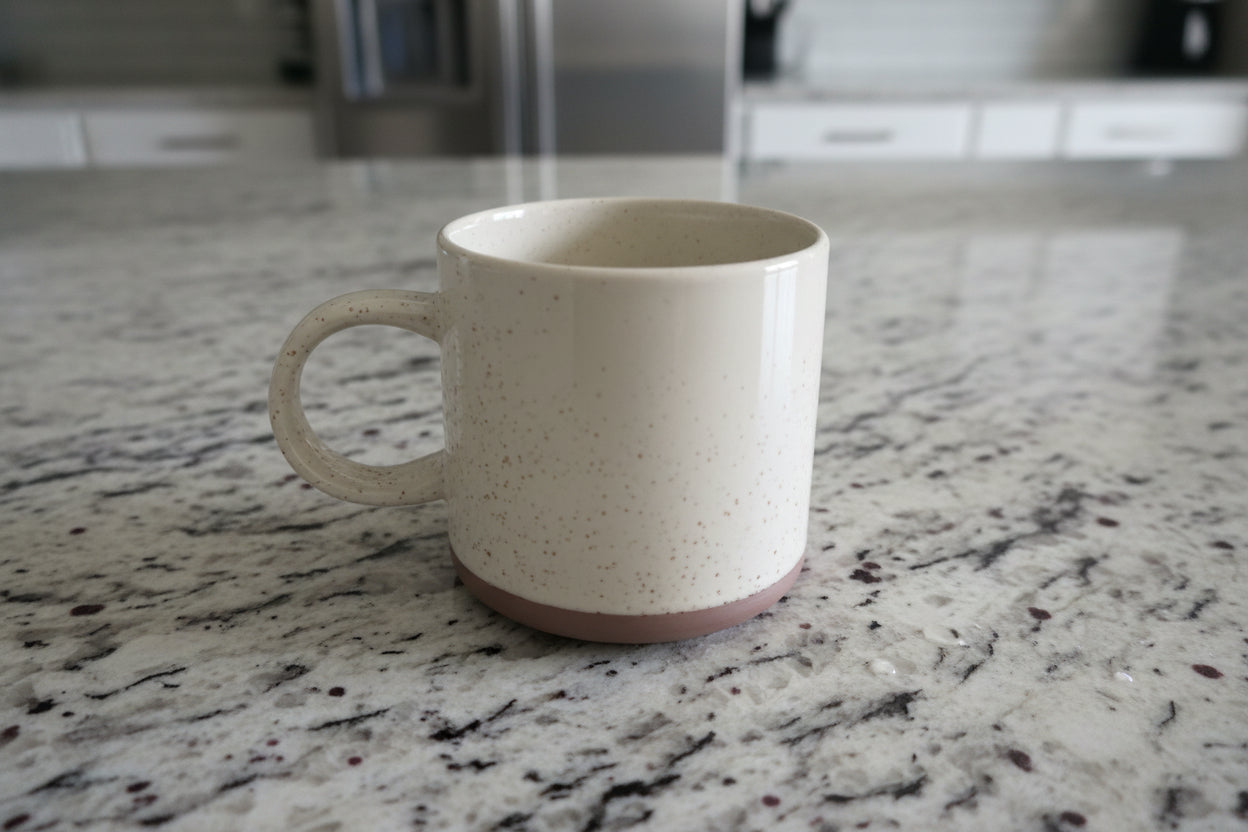 Starbucks 2017 12oz Holiday Heart Valentines Coffee Cup/Mug Gold Speckled w/ Taupe Base