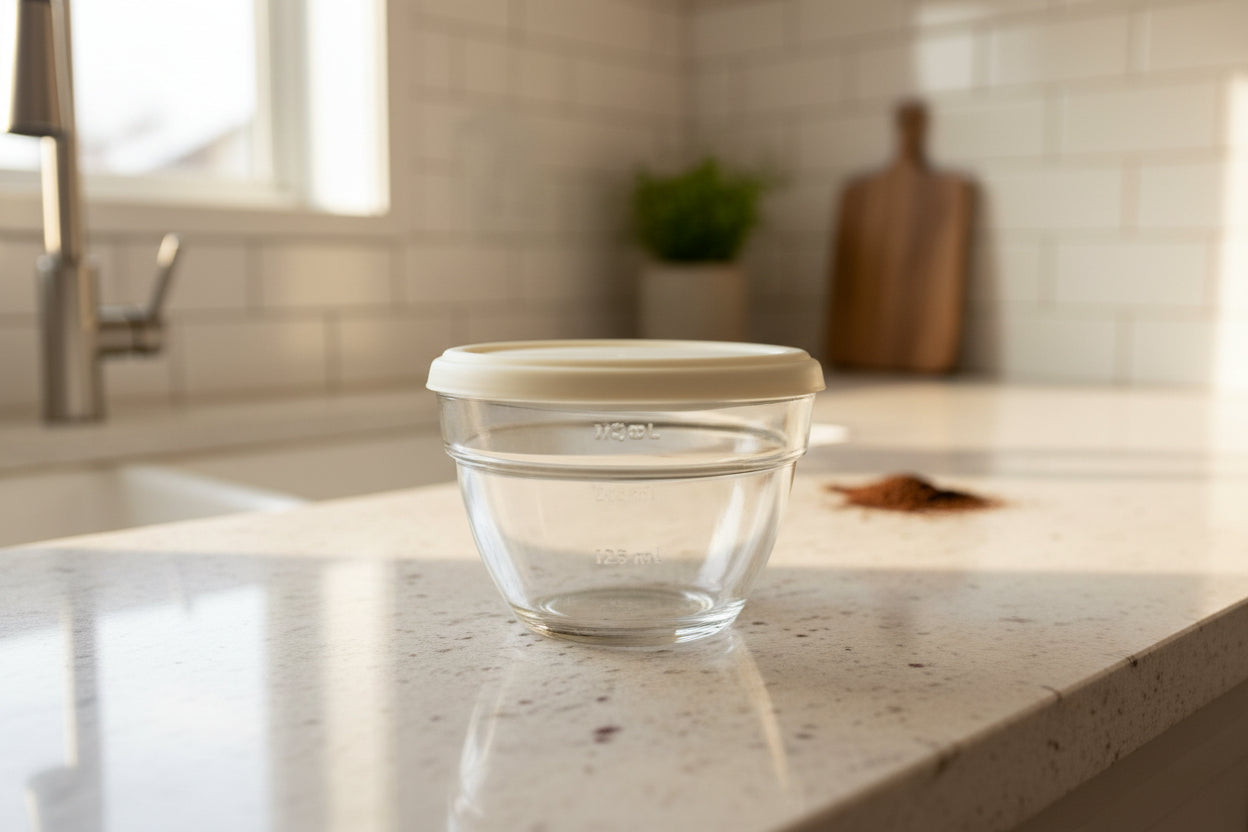 Pampered Chef 1.5 Cup Prep Bowl with Lid Clear Glass Plastic Lid Like New