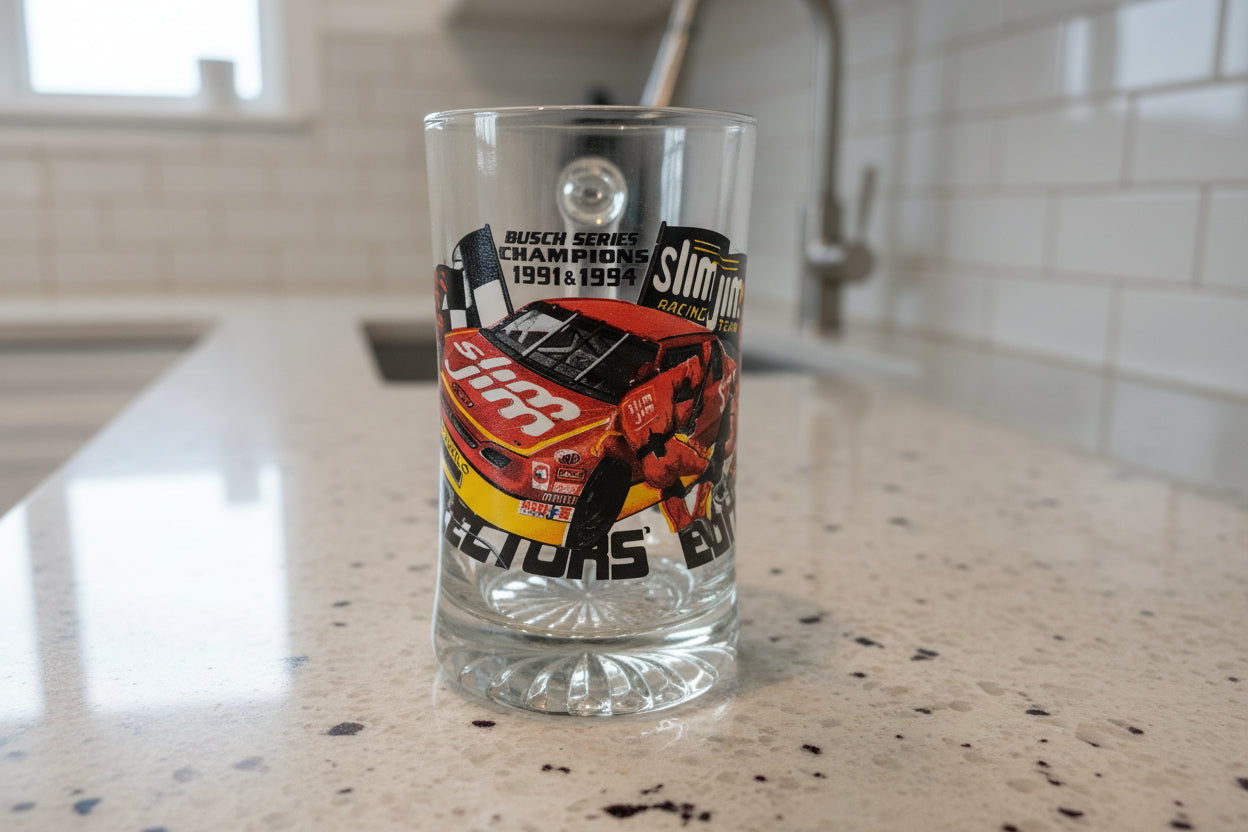 Slim Jim Busch Series Champion 1991/1994 Beer Mug 20oz 1996 Collectors Edition 6.75" Tall
