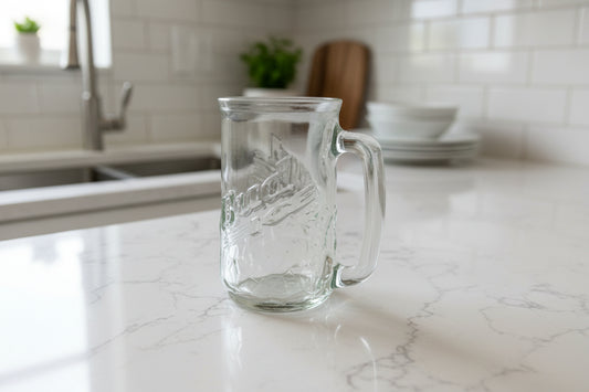 Bud Ice Beer Mug Glass Molded Embossee Clear glass 16oz 5.5" Tall