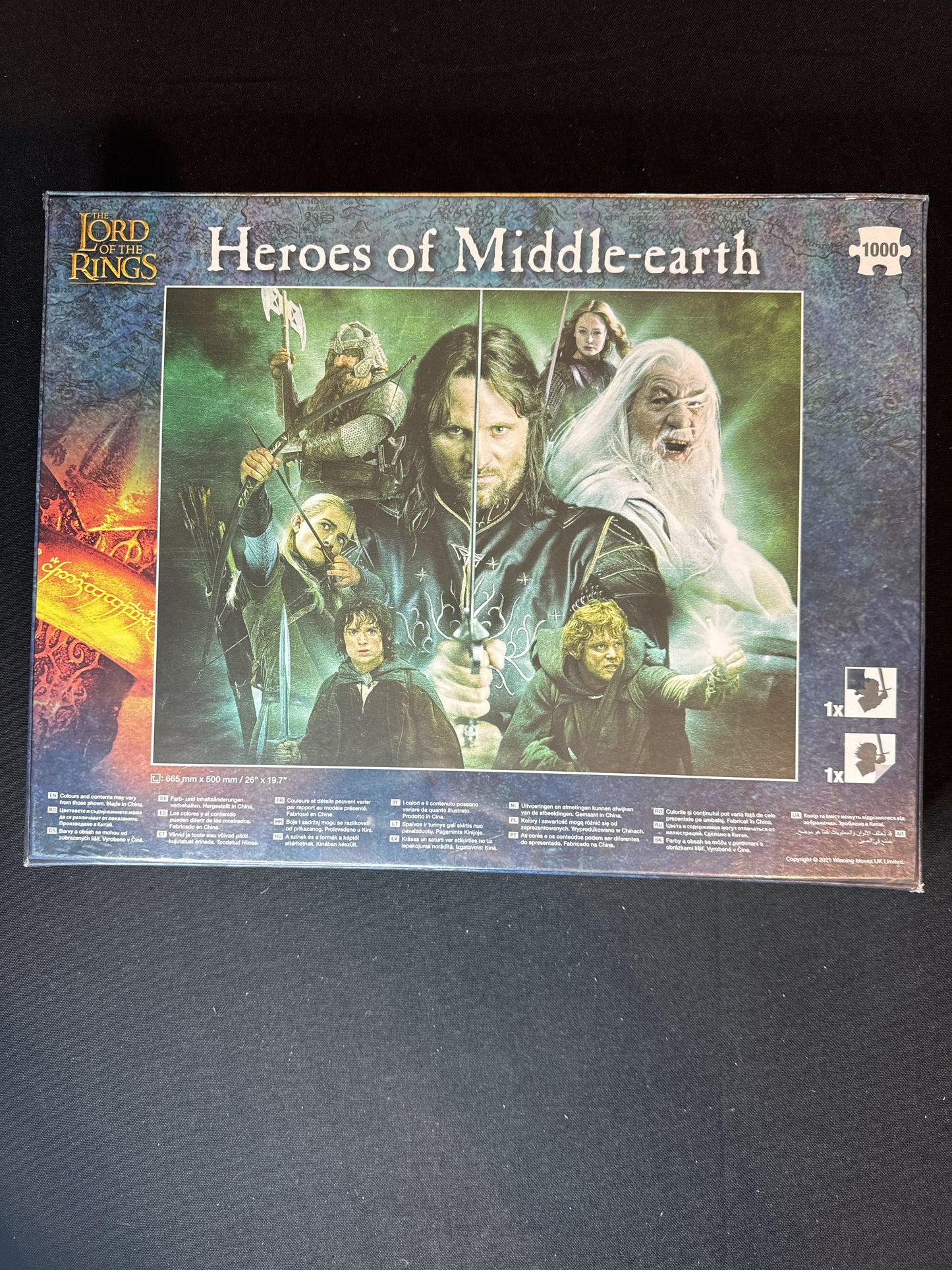 Lord of the Rings Heroes of Middle-Earth 1000 Piece Puzzle New Sealed in Plastic