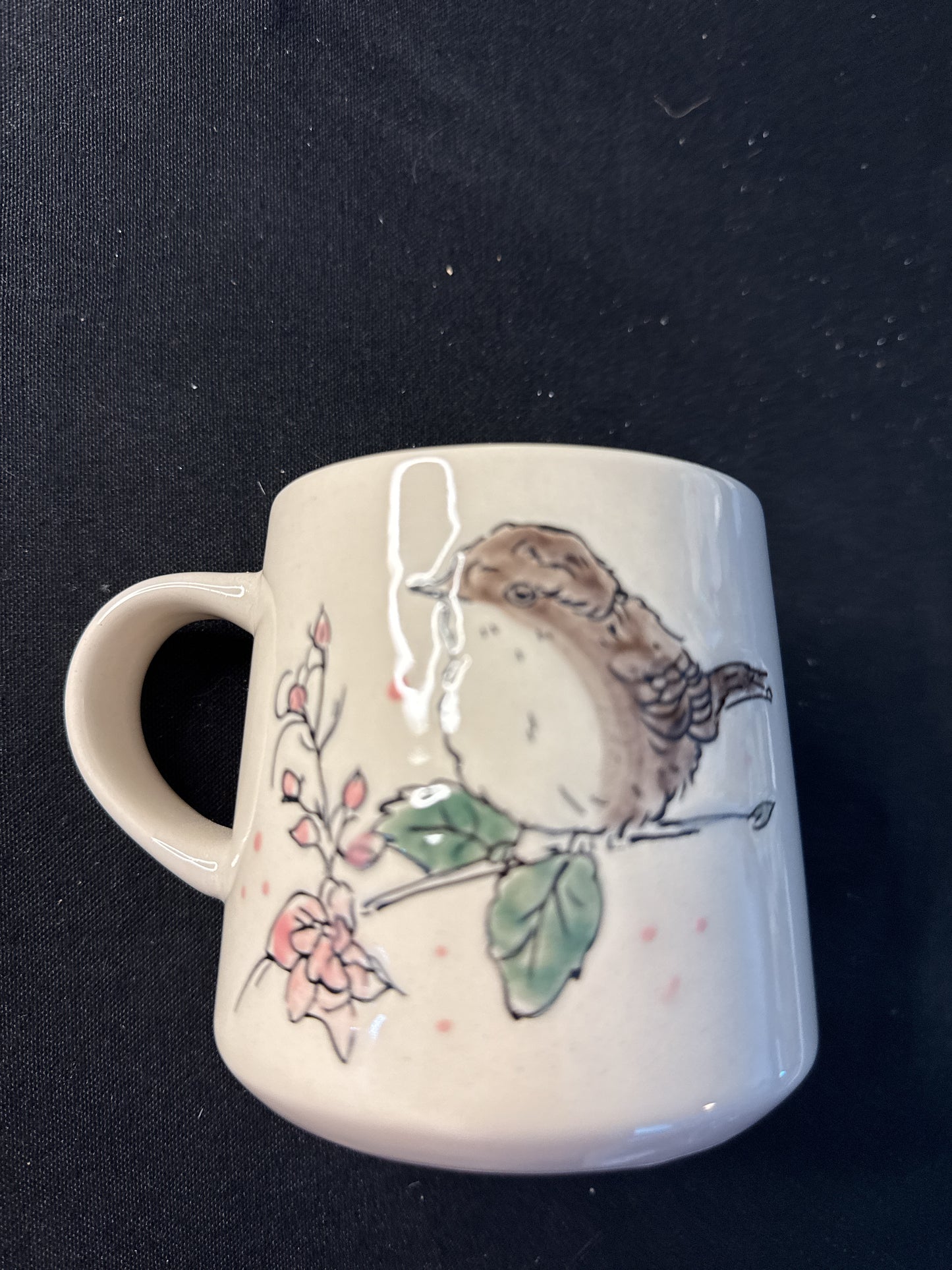 Spectrum Designz Bird Coffee Cup Mug Light Green Interior 3 7/8" Tall New