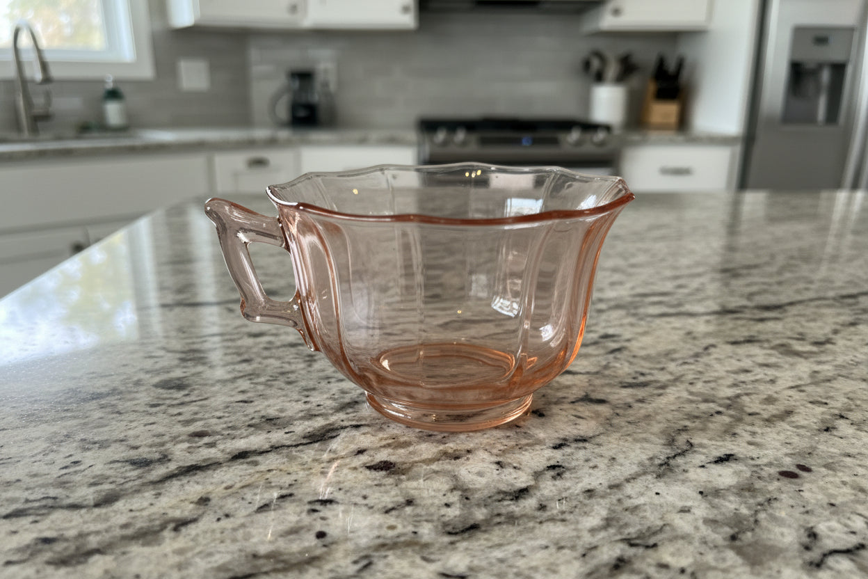 Imperial Glass Ohio Molly Pink Tea Cup 2.5" Tall x 3.75" Across Rim