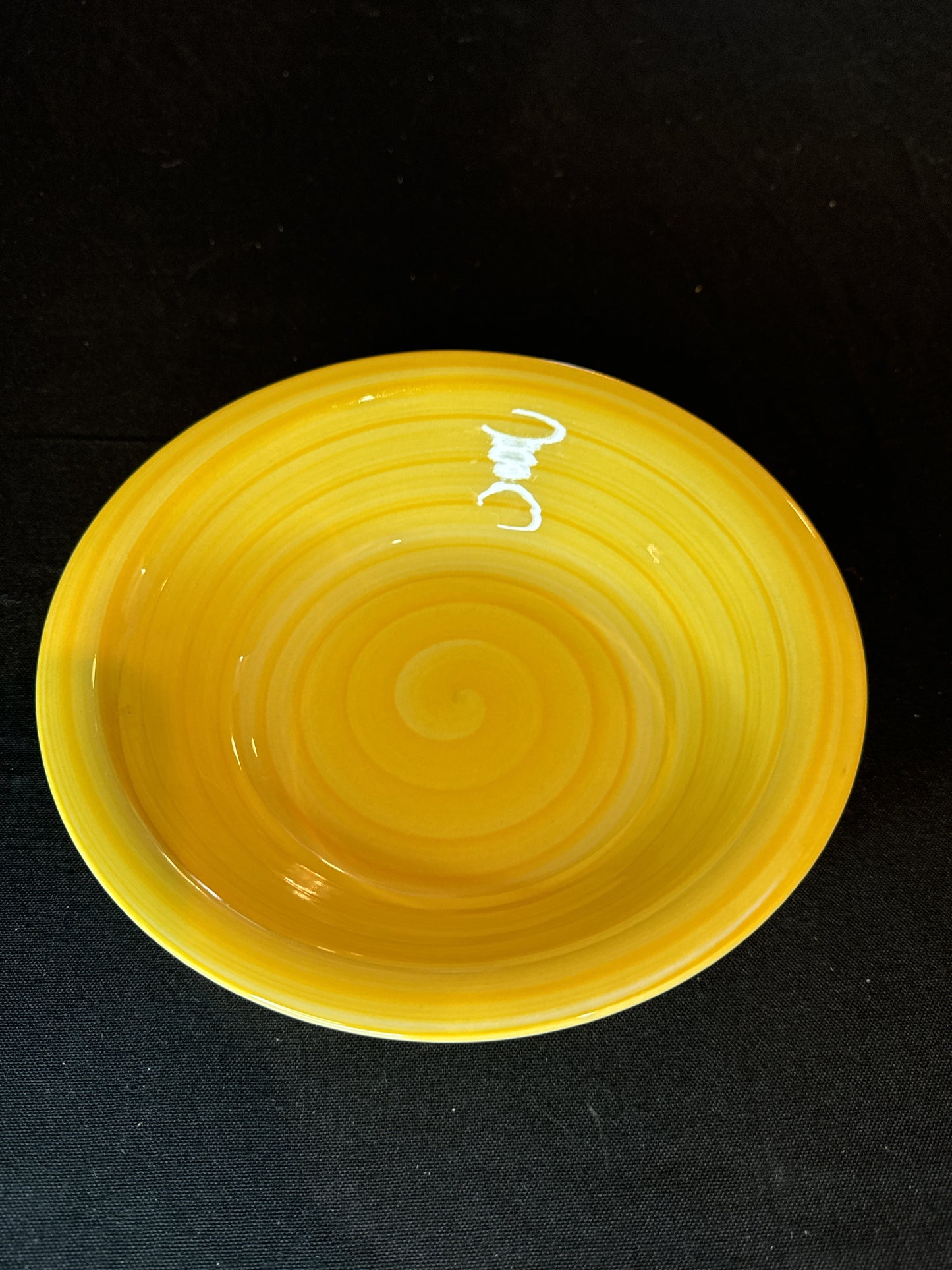 Pair of Citrus Grove Hand Painted Bowls, One Yellow and One Orange 8.5"