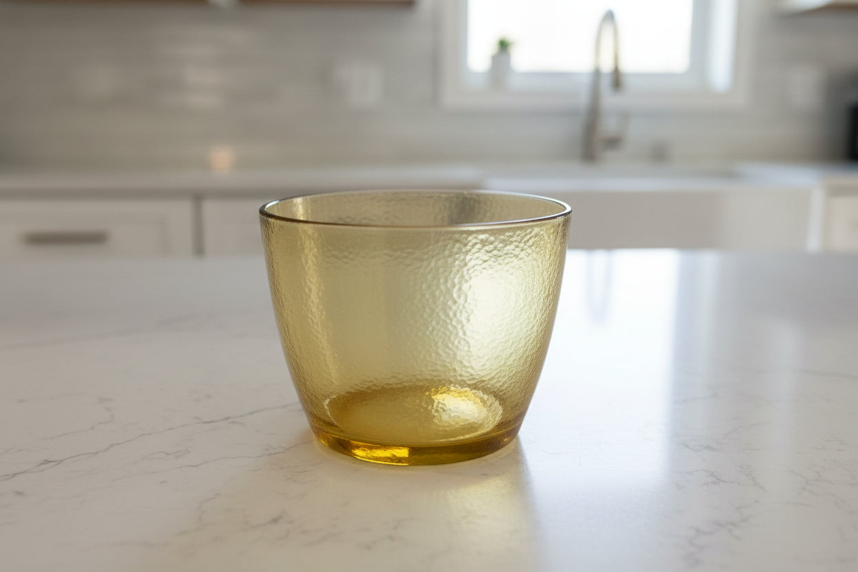 1975 Amber FTD Vases/Planters Glass Amber Textured 4.75" Tall x 5.75" Wide