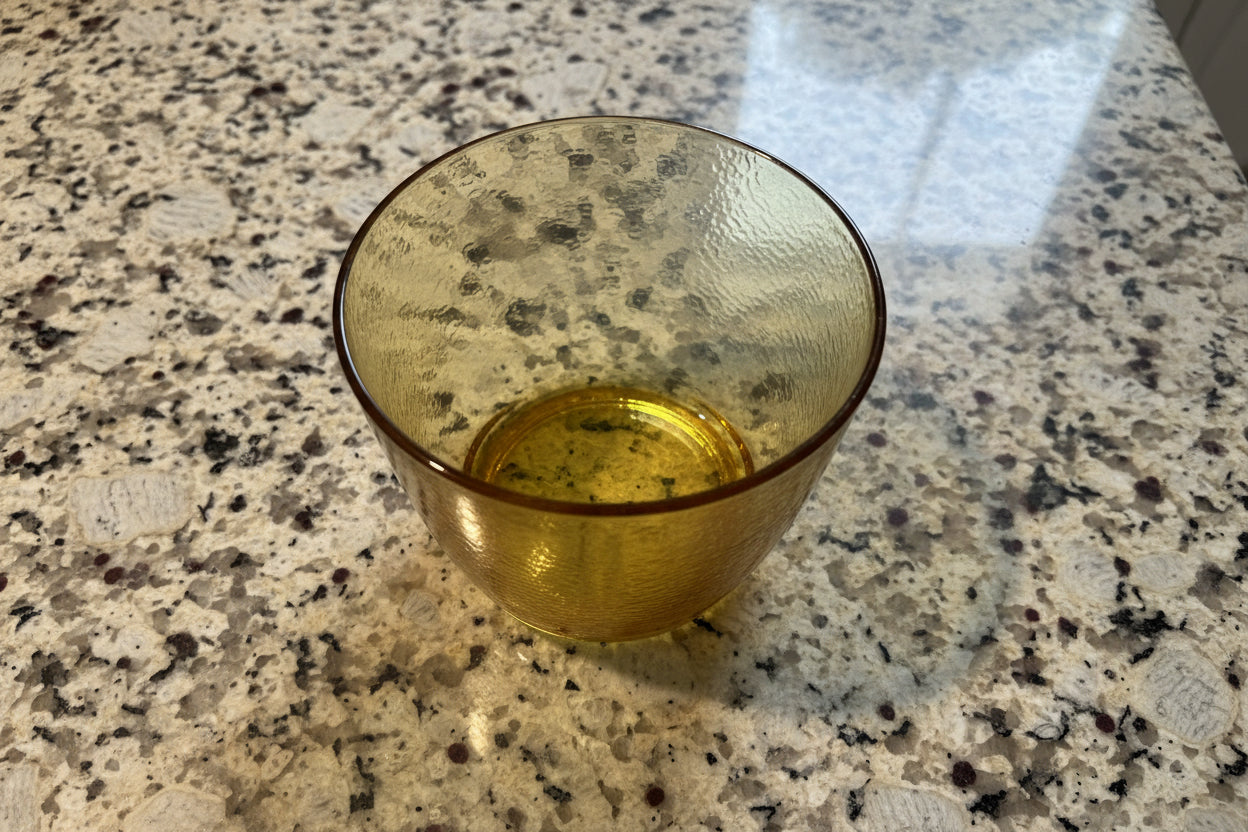 1975 Amber FTD Vases/Planters Glass Amber Textured 4.75" Tall x 5.75" Wide