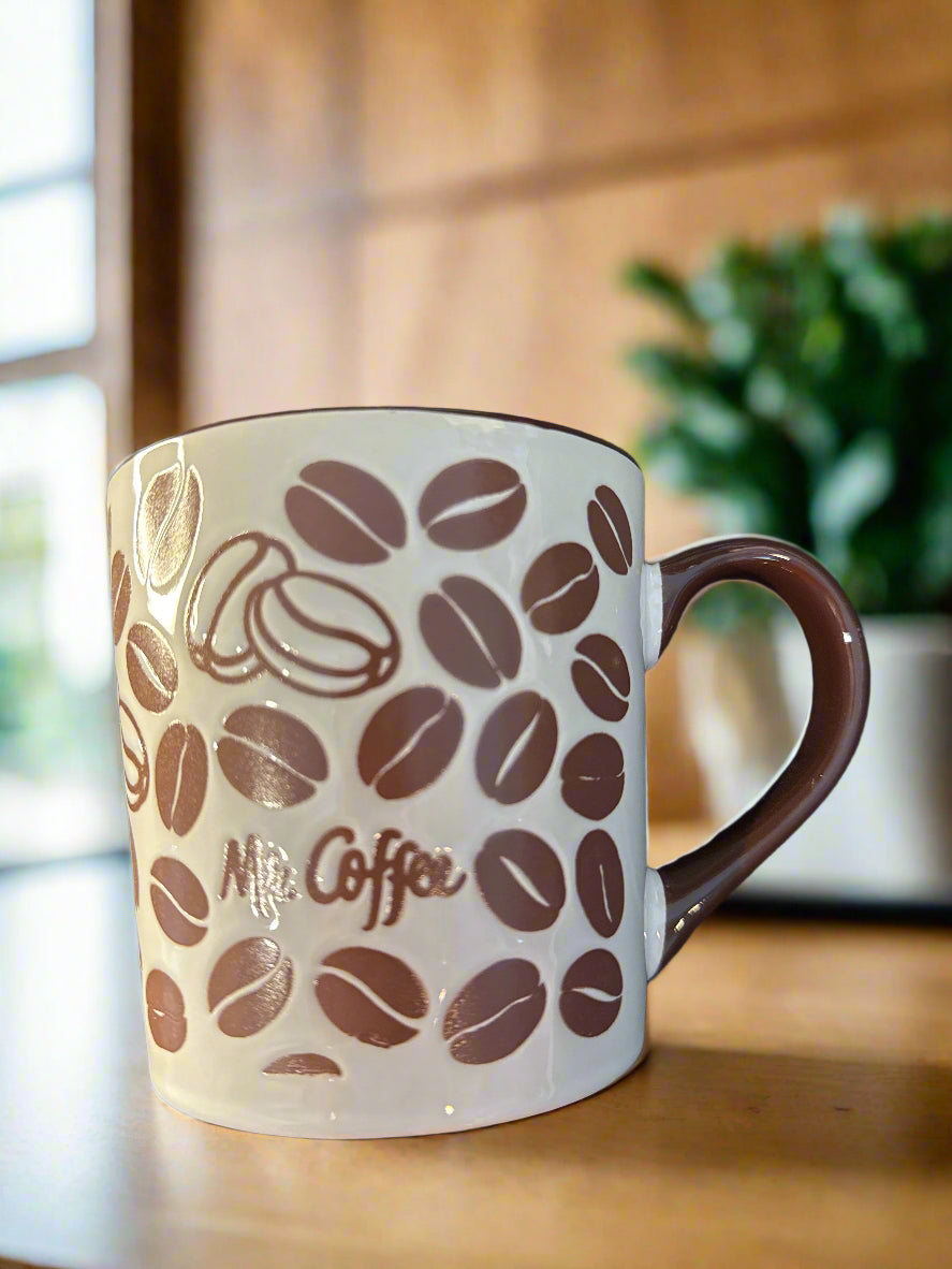 Gibson Home Mr. Coffee Coffee Cup Mug Brown Interior 4.25" Tall New