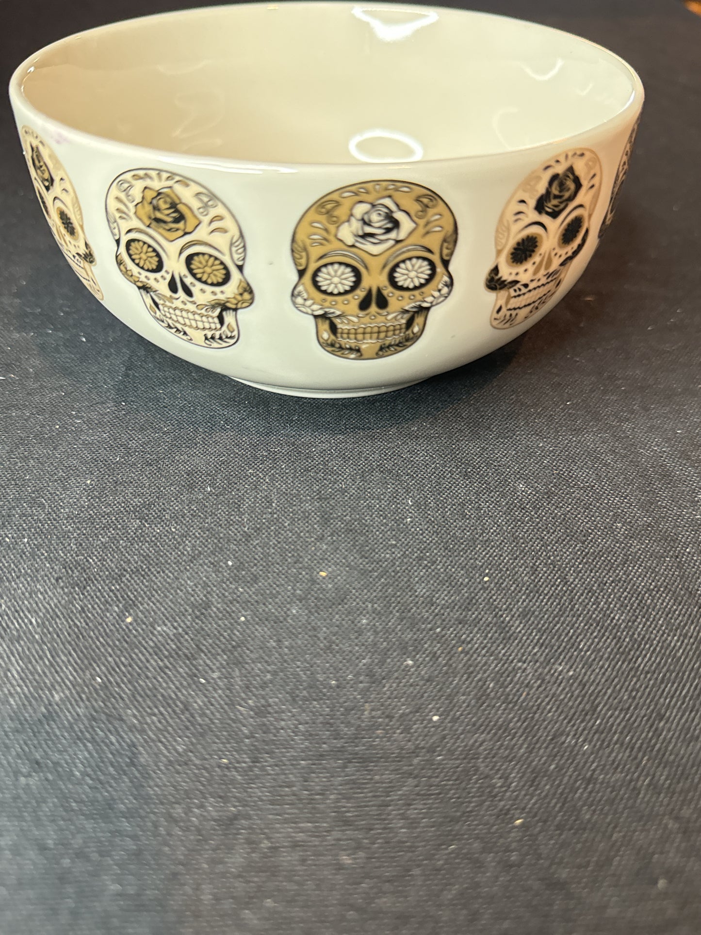 New Eaton Fine Dining Halloween Sugar Skull Breakfast Cereal Bowl & Coffee Cup Set