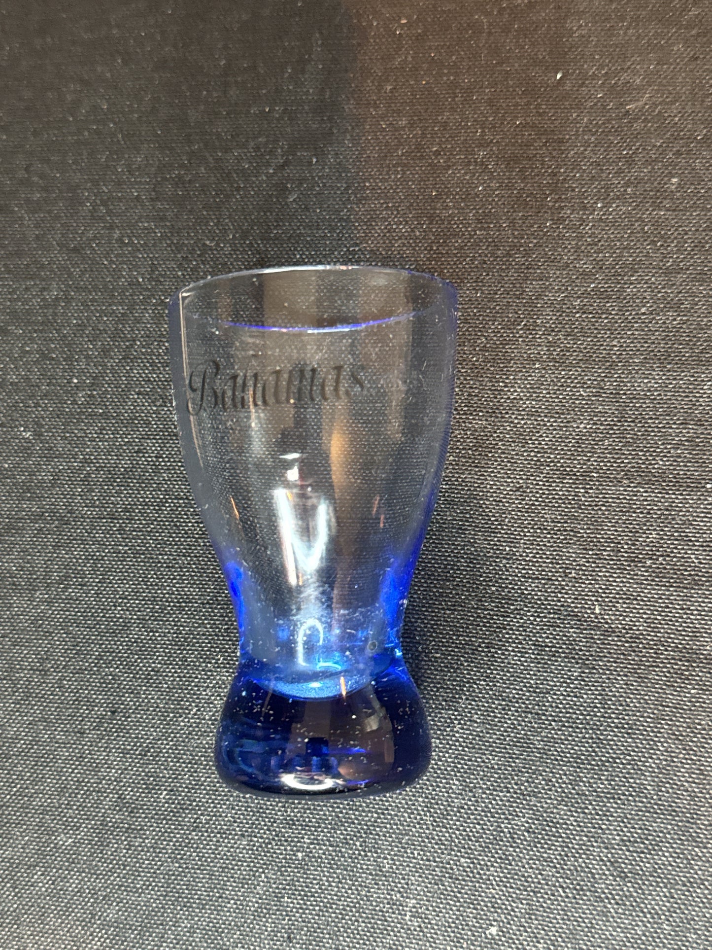 Bahamas Blue Glass Shot Glass 3.25" Tall