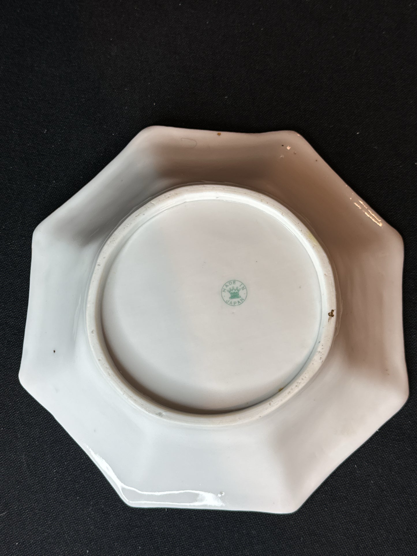 Vintage 7" Ceramic Bowl Dish Octagon Shaped Stamped Made in Japan