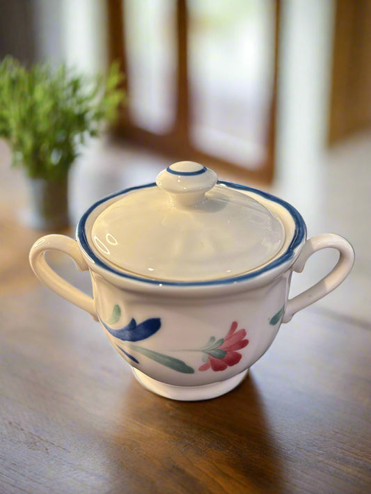 Epoch Promenade Pattern Sugar Bowl & Lid 8 oz 3 5/8" Tall New