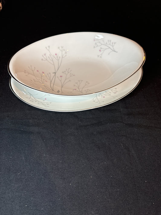 Mieto China of Japan Trees Pattern 12" Platter and 11 3/8" Vegetable Bowl Set