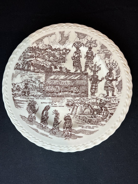 Vernon Kilns Brown New Mexico Commemorative Plate 10.5"