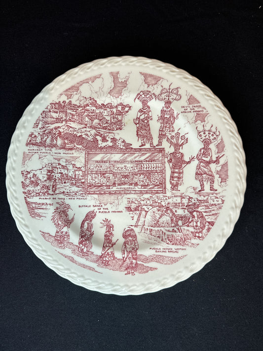 Vernon Kilns Red New Mexico Commemorative Plate 10.5"