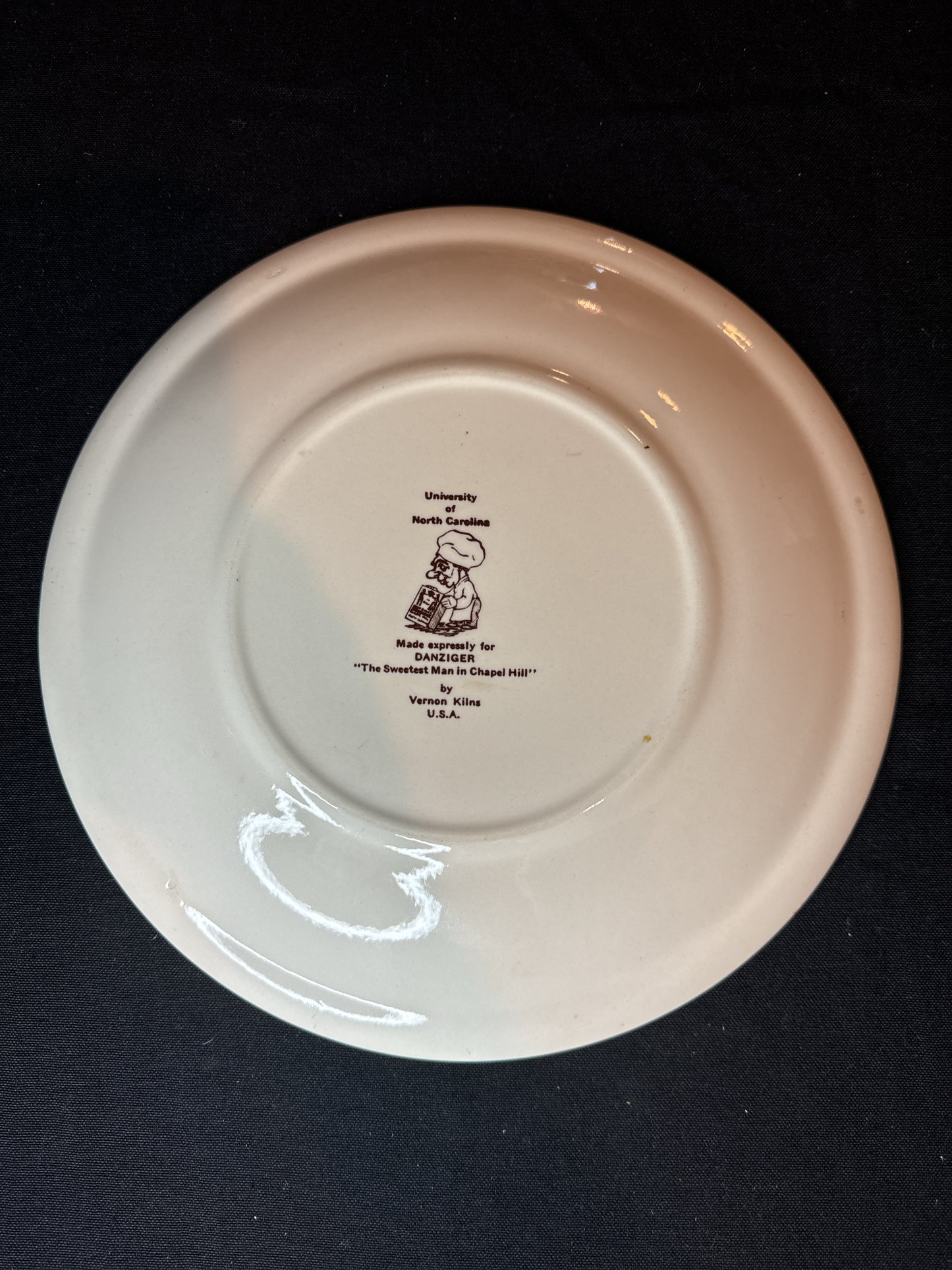 Collectible University of North Carolina Danziger Souvenir Plate 10.5" By Vernon Kilns