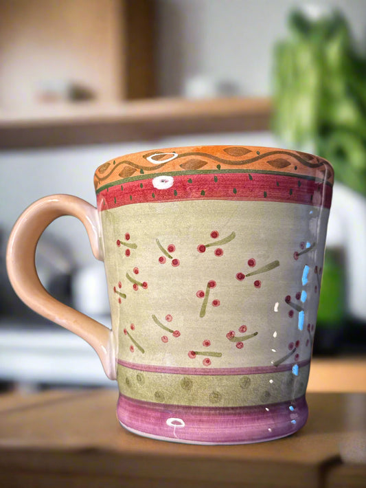 Culinary Arts Julie Ingleman Jumbo Porcelain Flower Coffee Mug Cup 16oz New