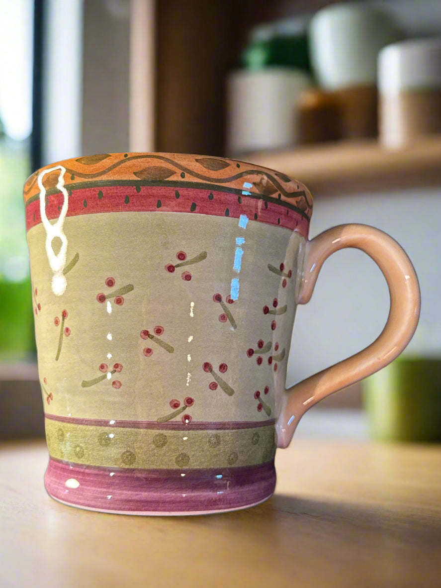 Culinary Arts Julie Ingleman Jumbo Porcelain Flower Coffee Mug Cup 16oz New