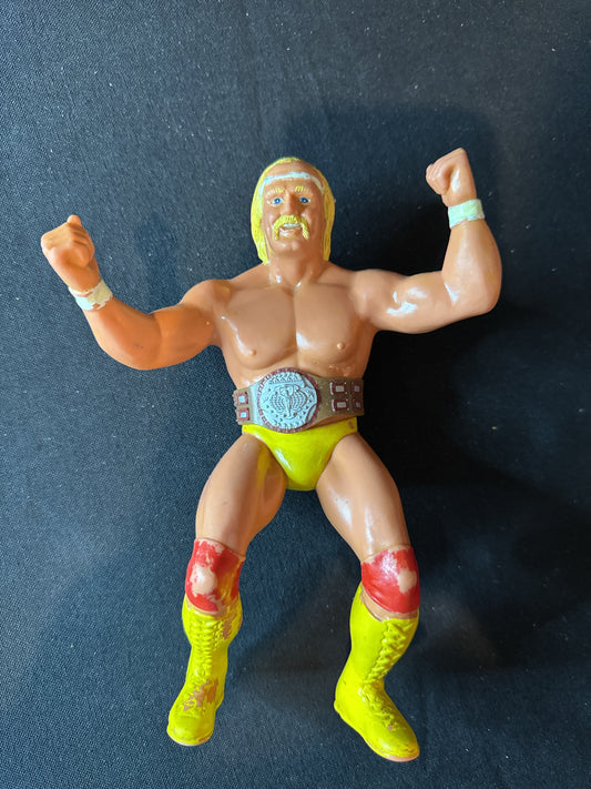 Vintage Hulk Hogan WWF/WWE Rubber LJN Wrestling Figure 1984 Original w/ Belt 8" Tall J