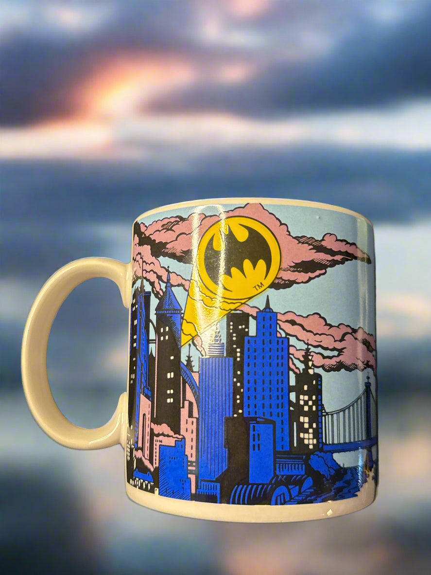 Batman Collector Coffee Cup Mug 1989 Ceramic DC Comics by Applause 3.75" Tall