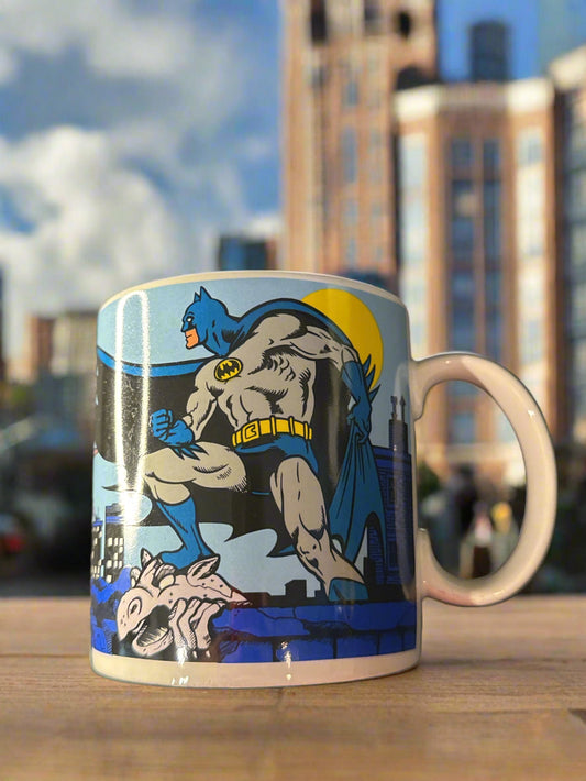 Batman Collector Coffee Cup Mug 1989 Ceramic DC Comics by Applause 3.75" Tall
