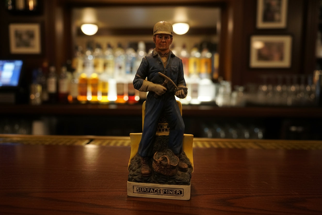 Old Bardstown Surface Miner Decanter Hat Repaired 13.5" Tall