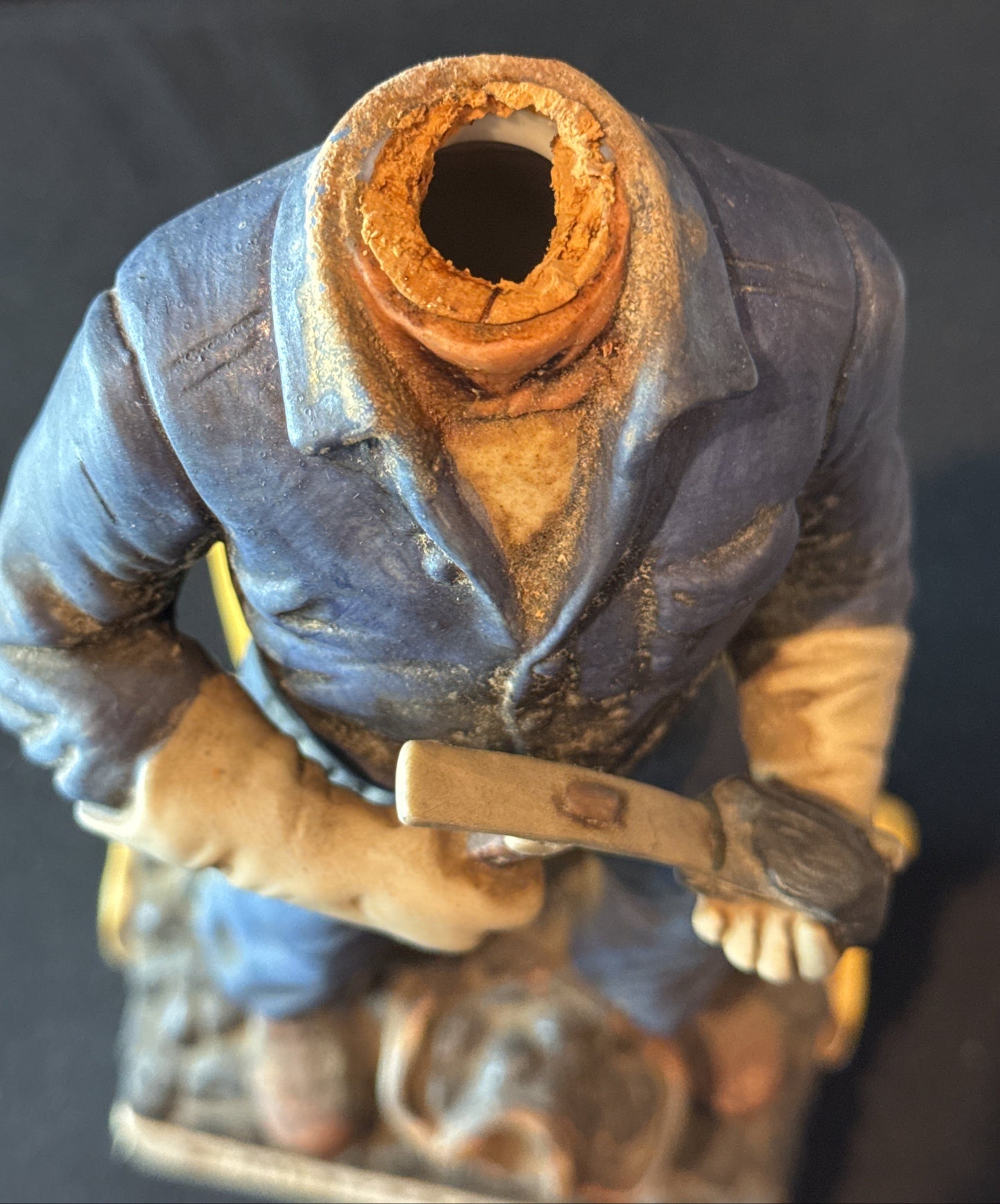 Old Bardstown Surface Miner Decanter Hat Repaired 13.5" Tall