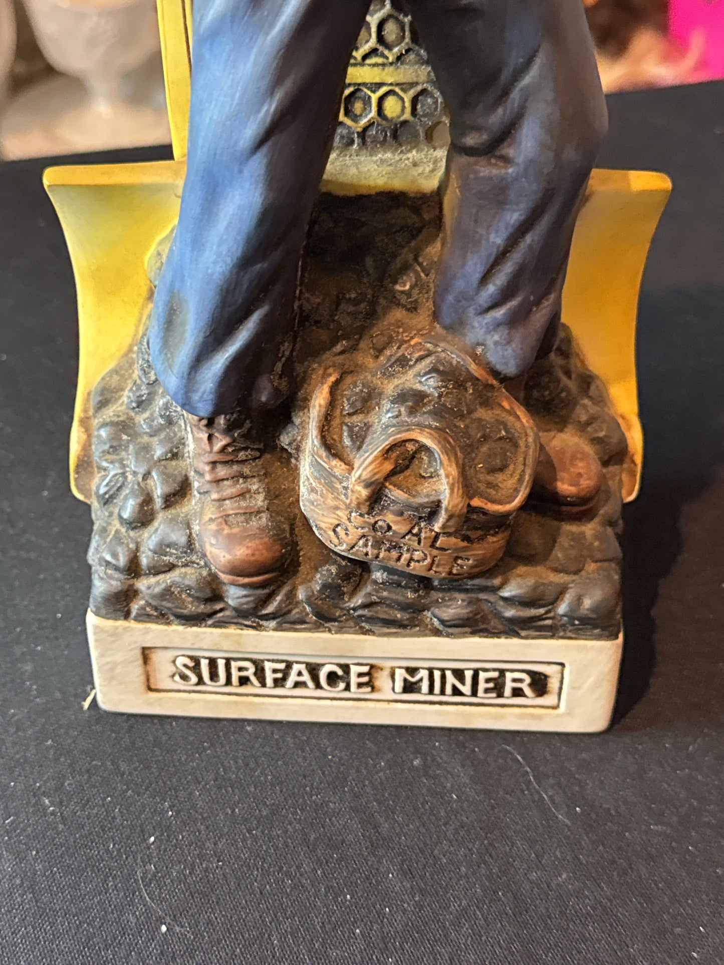 Old Bardstown Surface Miner Decanter Hat Repaired 13.5" Tall