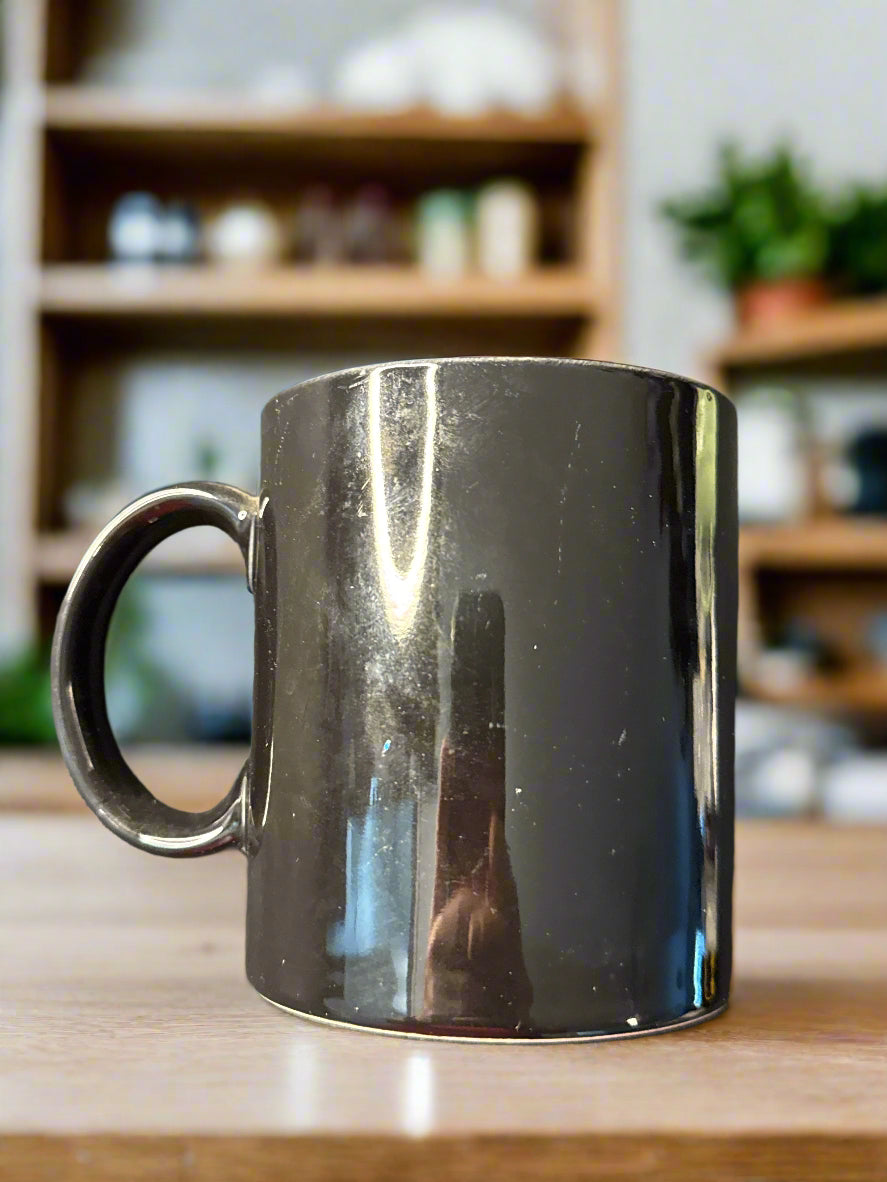 Vintage Batman Coffee Mug Cup Applause Black and White Logo Made in Japan 1991 3.75" Tall