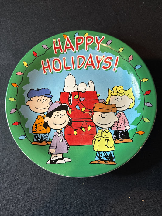 Galerie Happy Holidays Peanuts Gang 9" Ceramic Plate 2004 Used