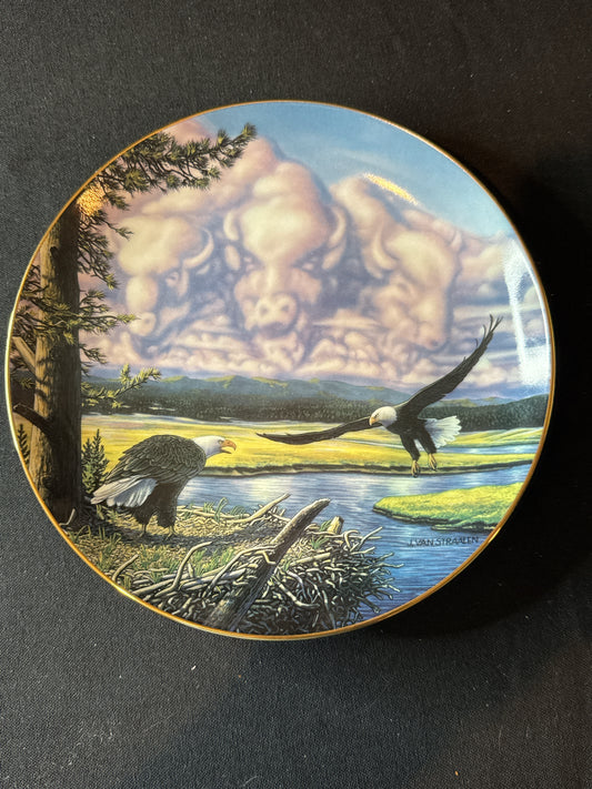 "Return To The Plains" Danbury Mint Collectible Plate 8 1/8" LTD by John Van Straalen F4652