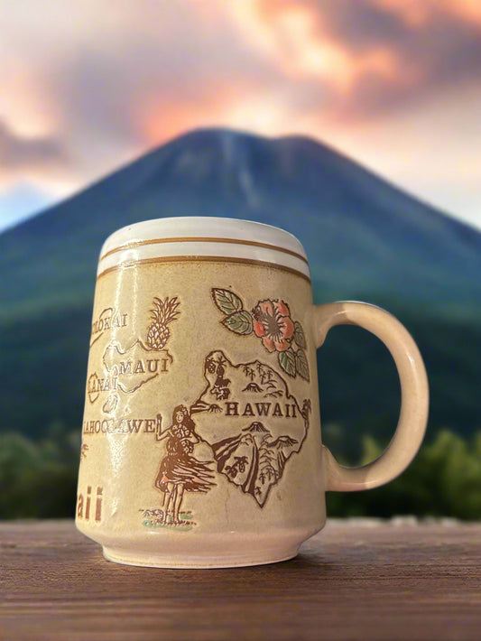 Vintage Hawaiian Coffee Mug Cup 4" Tall 8oz