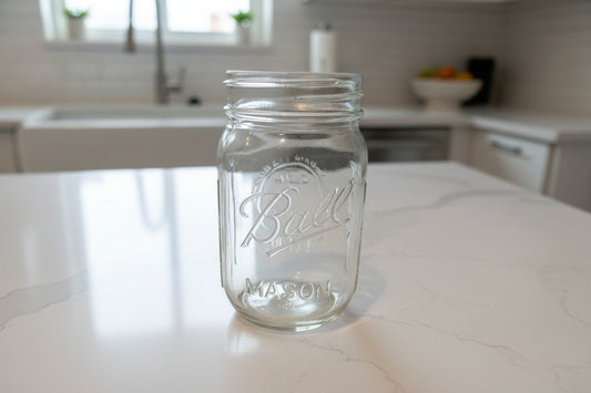 Vintage Ball Mason Canning Jar 12oz Made in USA Clear No Lid